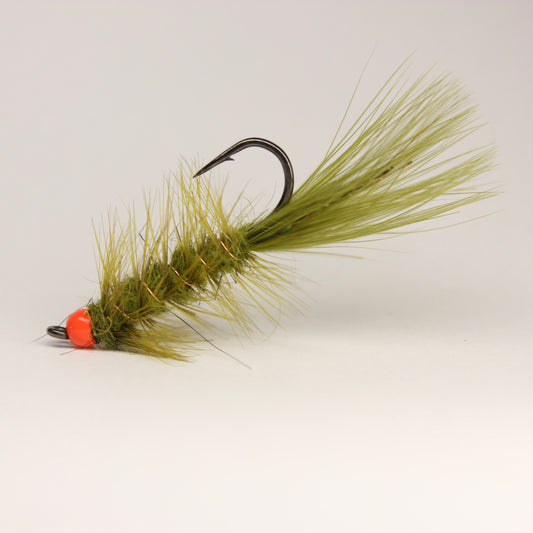 Olive Hothead Wooly Bugger (orange)